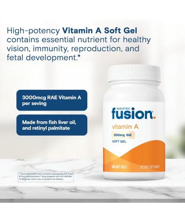 Bariatric Fusion Vitamin A 3000 mcg of Retinyl Palmitate Post Bariatric Surgery Supplement 60 Count - Buy Online on GoSupps.com