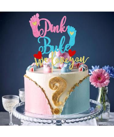 Arthsdite 1Pc Pink or Blue We Love You Cake Topper with Footprint Gender Reveal Cake Decorations for Baby Shower Gender Reveal Theme Kids Boys Girls Birthday Party Decoration Supplies Pink Or Bule Cake Topper - Buy Online on GoSupps.com