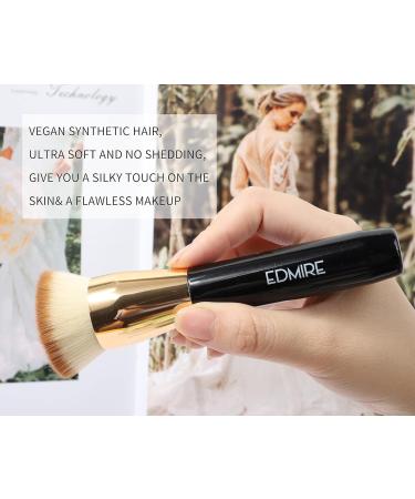 EDMIRE Flat Top Kabuki Foundation Brush for Liquid and Powder Makeup - Black - Buy Online on GoSupps.com