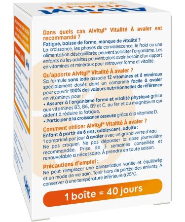 Alvityl - Vitality tablets - 12 vitamins and 8 minerals - From 6 years old - Eco format 90 tablets - Buy Online on GoSupps.com