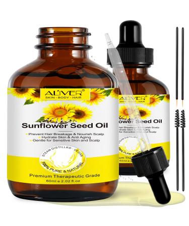 2 Bottles Sunflower Seed Oil for Hair Growth  Nourish the Scalp  Promote Hair Growth  Anti-breakage  Anti-hair Loss  Anti-dandruff  Prevent Hair Split Ends  Organic Sunflower Oil for Hair