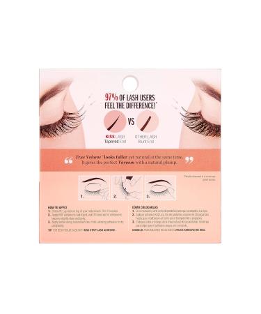 KISS True Volume False Eyelashes - Ritzy 14mm 100% Natural Hair Tapered End Contact Lens Friendly Easy Application Reusable Strip Lashes - Buy Online on GoSupps.com