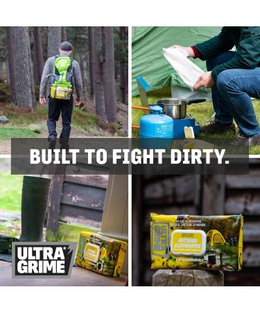 UltraGrime Outdoor XXL Biodegradable Wipes 80 Thick Wipes - Multi Purpose Wipes - Cleaning Wipes Heavy Duty Wipes - Multi Surface Wipes Wet Hand Wipes Heavy Duty Hand Cleaner - Buy Online on GoSupps.com