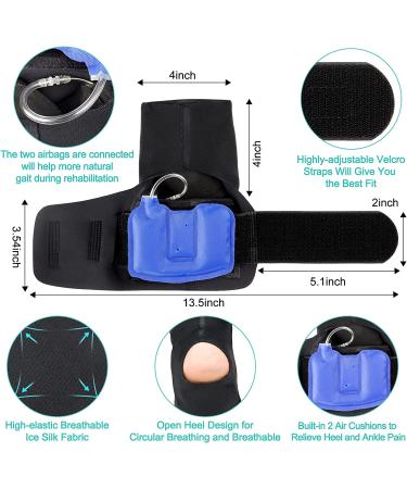 NEENCA Ankle Brace with Inflatable Heel Pads for Pain Relief - Plantar Fasciitis, Heel Spur, Swelling - Medical Ankle Support Protector - Buy Online on GoSupps.com