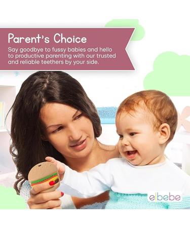 Silicone Teething Toys - Baby Teething Toys - Baby Teether - Silicone Teethers for Babies - Baby Chew Toys - Silicone Baby Teether - Infant Teething Toys - Hamburger & Fries - Set of 2 - Buy Online on GoSupps.com