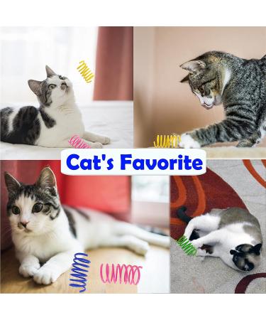 Colorful Plastic Cat Spring Toys - Interactive Toys for Indoor Cats to Keep Fit and Engage in Swatting, Biting, and Hunting - 10 Pack - Buy Online on GoSupps.com