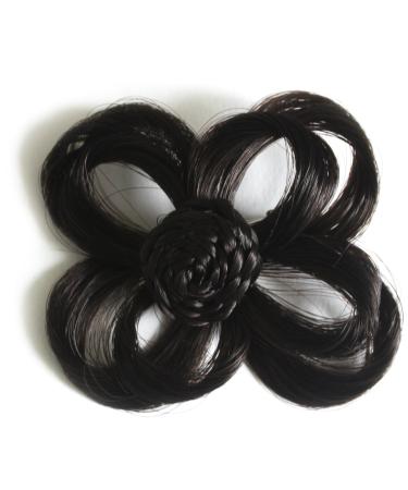 Love Hair Extensions Flower on Crocodile Clip Color 2 - Dark Brown 1 Pack (1 x 1 Piece)