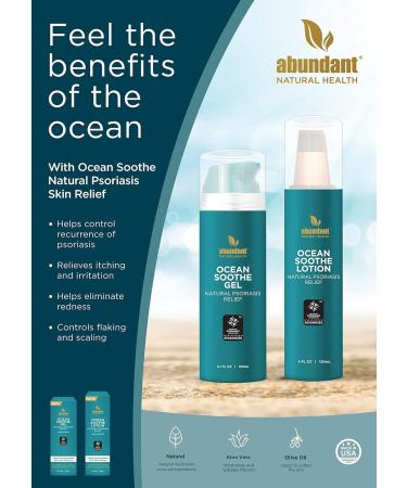 Abundant Natural Health Ocean Soothe Psoriasis Relief Gel 5.1 Fl Oz - High Salt Concentration for Symptomatic Relief of Problematic Skin - Buy Online on GoSupps.com
