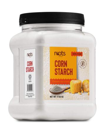 Roots Circle 100% Pure Corn Starch | 1 17oz Airtight Container | All Natural Thickener for Soups, Stews, Gravy, Baking Pies, Puddings & Cakes | Gluten-Free, Non-GMO, Vegan, Kosher, Food-Grade 1 Pack