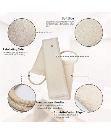 2-Pack Natural Exfoliating Back Scrubber Loofah Body Bath Sponge - Deep Clean Bathing and Shower Washing Pad - Buy Online on GoSupps.com