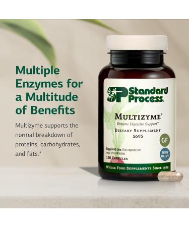 Standard Process Multizyme - Whole Food Pancreas Support Pancreatin Digestive Enzymes Digestive Health and Pancreatic Enzymes with Cellulase Papain Amylase Lipase and More - 150 Capsules - Buy Online on GoSupps.com