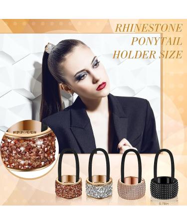 14-Piece Rhinestone Hair Cuff Elastic Scrunchies Set with Hair Clip - Elegant Hair Accessories for Women & Girls - Buy Online on GoSupps.com