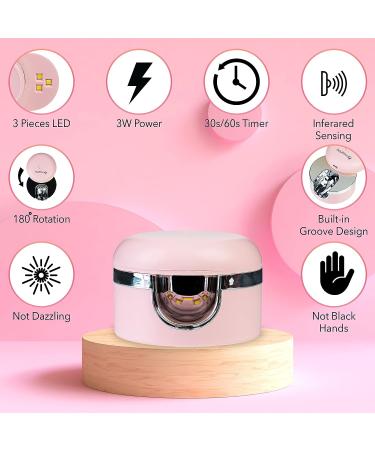 HayHay 3W UV Nail Lamp, Anticlockwise 180 Rotation, Portable Manicure Gel Lamp with 30/60s Timer and Mini Gel Polish - White - Buy Online on GoSupps.com