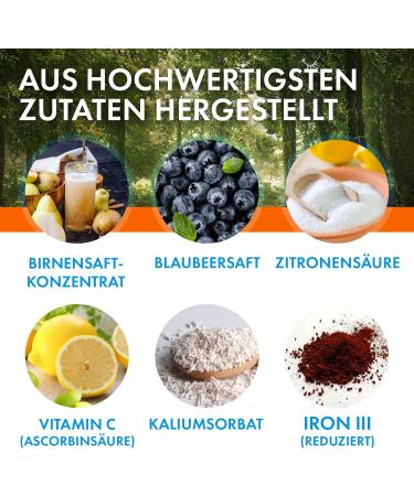 Blueiron Liquid Iron Supplement with Nordic Blueberries & Vitamins | Vegan Easy Absorption Stomach Friendly - 50ml - Buy Online on GoSupps.com