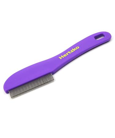 Comb with Double Row of Teeth By Hertzko  Double Row of Closely Spaced Metal Pins Removes Debris from Your Pets Coat - Suitable For Dogs And Cats (Double Row of Teeth)