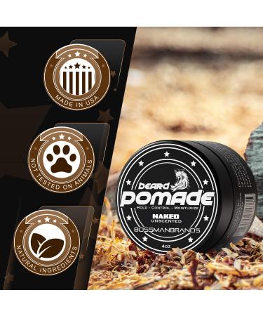 Bossman Hair & Beard Pomade - Moisturizing with Long Hold - Men's Styling Product (Unscented) - Buy Online on GoSupps.com