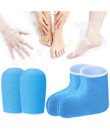 204 Piece Paraffin Wax Bath Set Paraffin Wax Mitts with Paraffin Wax Bath Liners Wax Gloves and Booties, Plastic Paraffin Bath Bags Wax Bath Hand Mitts Terry Cloth Mitts Booties Paraffin Wax Foot Mitt