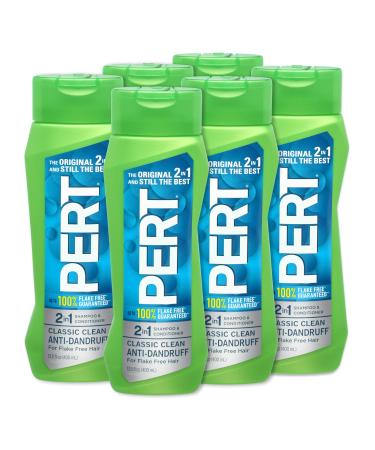 PERT 2 IN 1 Shampoo and Conditioner Anti-Dandruff 13.5 Fl. Oz (Pack of 6)