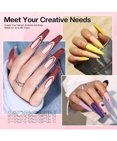 Morovan Acrylic Nail Kit with Drill - Complete Professional Set for Beginners - Glitter Acrylic Nails DIY Art - Salon-Quality Supplies - A-FOUR SEASON - Buy Online on GoSupps.com