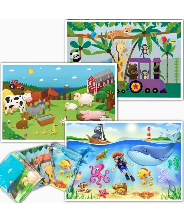 HomeWorthy Disposable Placemats for Baby - Cute Animal Toddler Placemat That Sticks to Tables at Restaurants - (Assorted 40 Pack with 3 Designs)