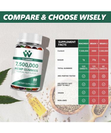 Hemp Gummies | Organic High Potency Edible Hemp Oil Supplement | USA Made Sugar-Free Fruit Flavor for Adults - Buy Online on GoSupps.com