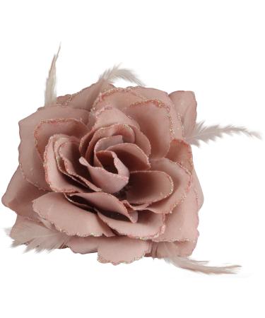 Nude Pink Rose Hair Clip Large Rose Fascinator Flower Hair Clip Nude Hair Accessories Clips Elastic Wedding Hair Flower 1pc