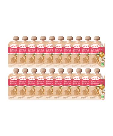 BABYBIO - Bergamot Pear Bottles - 6+ Months - Organic - 120g - Pack of 20