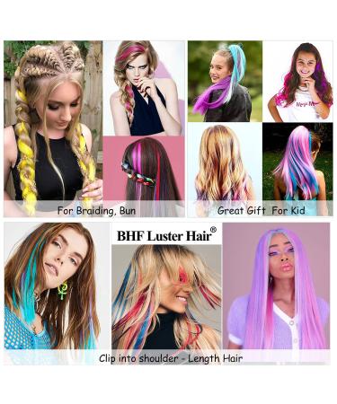 Teal Blue Clip-In Hair Extensions for Kids - 10pcs Fairy Hairpieces | 22? Halloween Accessories - Buy Online on GoSupps.com