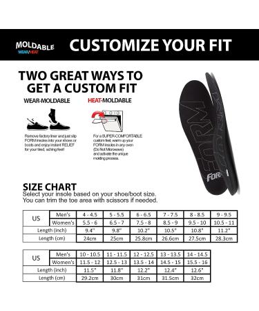 FORM Premium Insoles Ultra-Thin for Men's Dress Shoes & Boots - Size 12-12.5 Black - Buy Online on GoSupps.com
