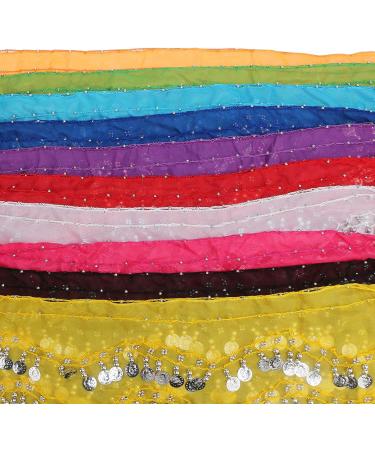 DROK Belly Dancing Belts - 10PCS Hip Scarfs with 128 Silver Coins for Belly Dance - Buy Online on GoSupps.com