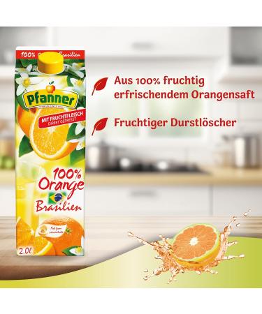 Buy Pfanner 100% Orange Juice from Brazil - Fresh Pulp Juice (2L) - International Shipping Available - Buy Online on GoSupps.com