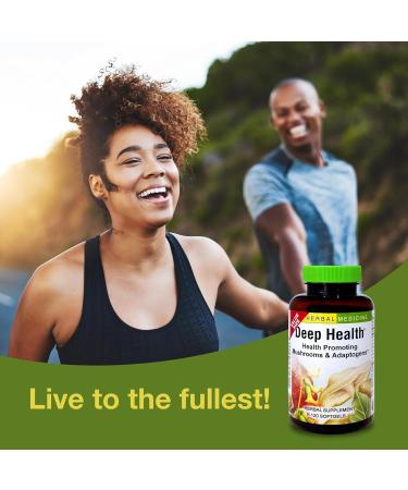 Herbs Etc. Deep Health - Daily Use Adaptogen Supplement - Aids Immune Health & Energy - with Reishi Mushroom - 120 Softgels (120 Servings) 120 Count (Pack of 1) - Buy Online on GoSupps.com