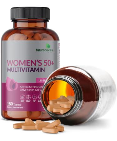 Futurebiotics Women's 50+ Multivitamin Once Daily Multivitamin for Active Women Over 50 Non-GMO 180 Tablets - Buy Online on GoSupps.com