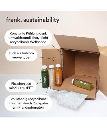  Frank Juice FRANK JUICE MARVELLOUS GREENS Cold-pressed vegan juice 12 x 330 ml Made with fruit and vegetable juice including apple cucumber spinach ginger and lemon with a disposable booklet 3 - Buy Online on GoSupps.com