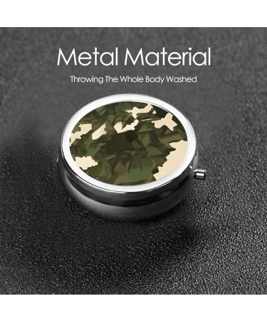 Army Camouflage Round Pill Box Organizer - 3 Compartment Travel Pill Box - Portable Black Storage for Medications - Buy Online on GoSupps.com