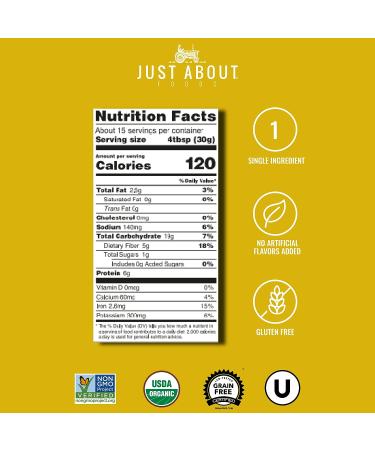 Just About Foods Organic Chickpea Flour 2lb (2 Pack) - USDA Organic, Gluten Free, Non GMO, Kosher - Pack of 2 (1lb bags) - Buy Online on GoSupps.com