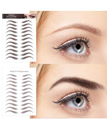 Molain 4D Hair-like Temporary Eyebrow Tattoos Stickers - 6 Sheets, Waterproof & Long-lasting Eyebrow Colors - Realistic Transfers for Grooming & Shaping - High Arch Style in Brown - Buy Online on GoSupps.com