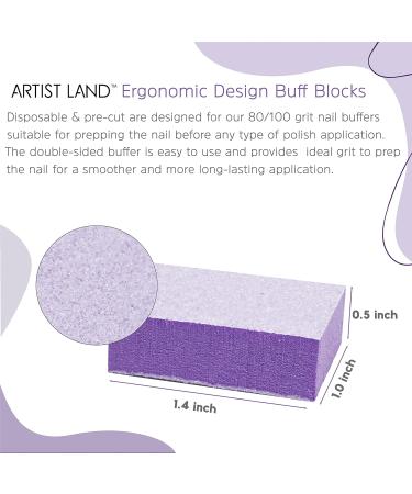 Artist Land Purple Mini Buffer Set 80/100 Grit - 50 Ct Professional Grade Nail Buffing Blocks for Gel Acrylic Polish - Double-Sided Pack - Salon Quality Pre-Application Buffer Blocks - Purple - Buy Online on GoSupps.com