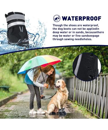 Avvrel Dog Boots for Injured Paws Set of 4 Dog Shoes Dog Walking Boots with Adjustable Reflective Straps and Anti Slip Sole for Small Medium Large Dogs (L Black) L Black - Buy Online on GoSupps.com