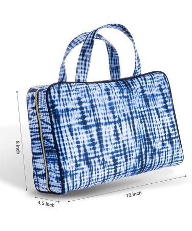 Once Upon a Rose Makeup Bag - Large Blue Tie Dye Cosmetic Bag for Women, Girls | Zippered Transparent Pockets & Handles | Ideal for Home & Travel - Buy Online on GoSupps.com