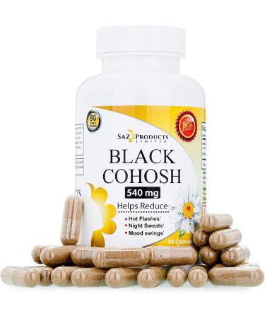 Black Cohosh Menopause Complex - Relief from Hot Flashes, Night Sweats & Mood Swings | Hormone Balance Supplement - 100% Natural & Estrogen Free - 540mg | 90 Day Supply - Buy Online on GoSupps.com