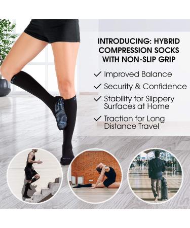 Premium La Active Compression Stockings 15-20 mmHg - Anti-Slip Knee Support Socks for Travel Sports & Pregnancy - Unisex Available in Black & Blue (36-41) - 1 Pair - Buy Online on GoSupps.com