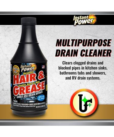 Instant Power Hair and Grease Drain Opener - 20 oz Liquid Drain Cleaner and Clog Remover - Buy Online on GoSupps.com