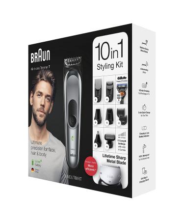 Braun Hair Clippers for Men MGK7221 - 10-in-1 Body Grooming Kit with Beard, Ear, and Nose Trimmer - Black/Silver - Buy Online on GoSupps.com