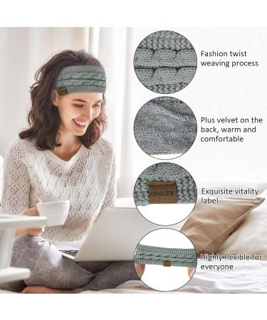 Winter Cable Knit Headbands 4 Pcs - Ear Warmer Thermal Twist Headbands for Women - Perfect for Outdoor Sports and Parties - Black/Deep Grey/Light Gray/Beige - Great Gift Idea - Buy Online on GoSupps.com