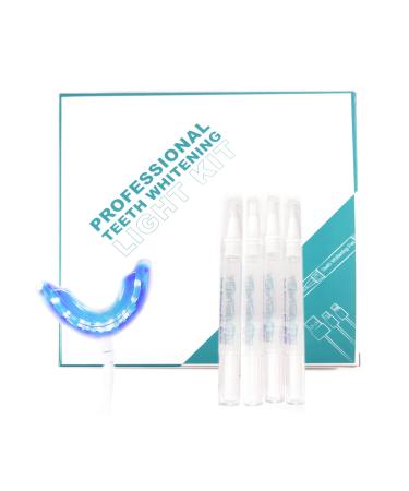 Deluxe Teeth Whitening Pen Kit Made in USA with iLED/LED Technology & Carbamide Peroxide Tooth whitening Gel (4 Pens iLed 22% Whitening Gel) 4 Pens Iled 1 Count (Pack of 1)