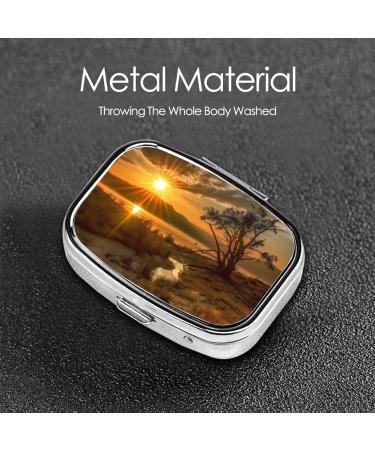 Last Sun Rays 2 Compartment Small Pill Case | Cute Travel Pill Box & Organizer for Purse | Ideal Gift for Travelers - Buy Online on GoSupps.com