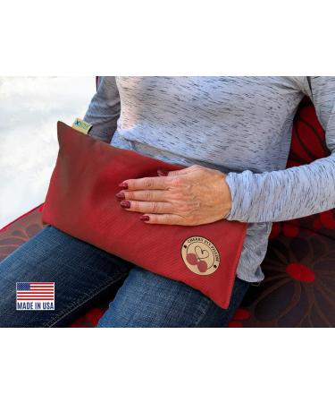 KOYA Naturals Heating Pad Microwavable - Cherry Pit/Stone/Seed Pillow Heat Pack for Neck Muscles Joints Stomach Pain Menstrual Cramps - Warm Compress Neck Wrap - Moist Heat Therapy (Henna Red)