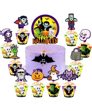 72 Pcs Halloween Cupcake Toppers Cupcake Liners Pumpkin 40 Pcs Cupcake Wrapper and 40 Pcs Cupcake Toppers muffin Case Trays for Halloween Birthday Decoration Party Supply (72 pcs) - Buy Online on GoSupps.com