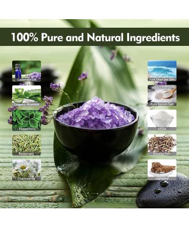 Epsom Salt Lavender 7oz | Soothing Pain Relief, Detox, Softens Calluses | Immunity Boost | Relaxing Bath Salts for Women | Relieve Tired, Achy, Itchy Feet - Buy Online on GoSupps.com